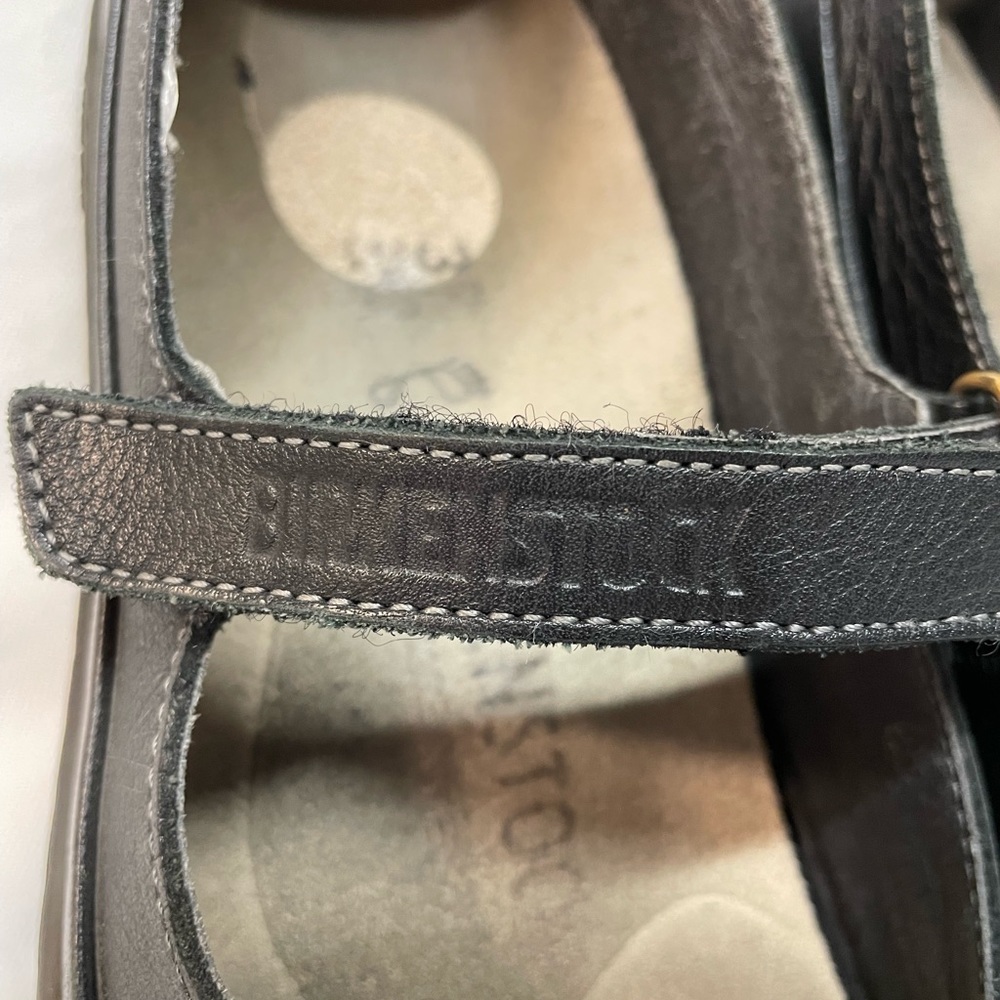 Womens Birkenstock Mary Jane Iona black leather shoes - Picture 2 of 5